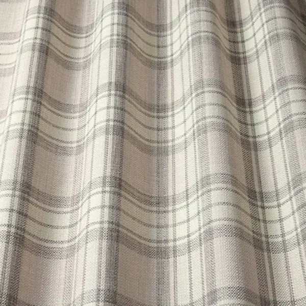 Shaker Check Fabric - Wildrose by black-grey checked jacquard fabric from iLiv