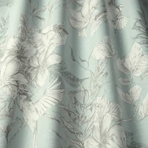 blue botanical cotton fabric from iLiv