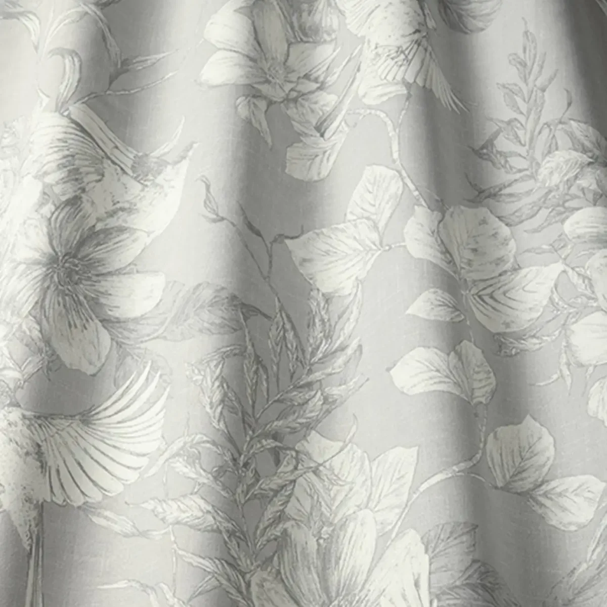 black-grey botanical cotton fabric from iLiv