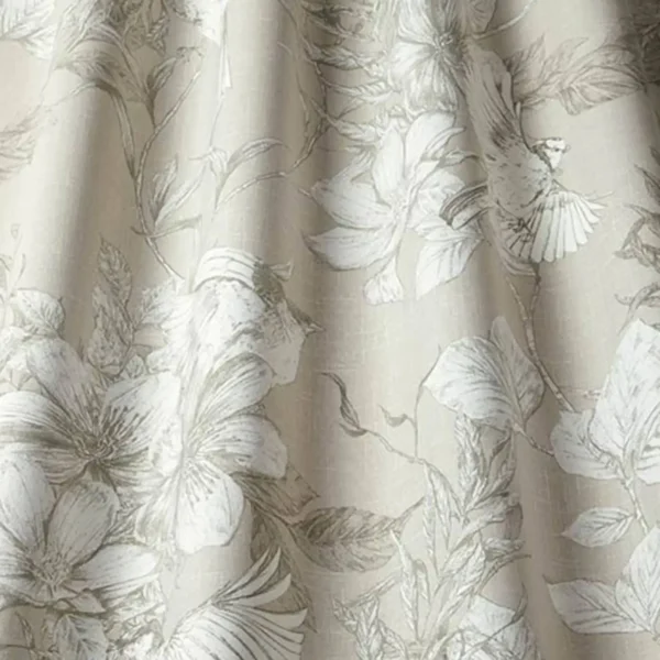 Sketchbook Fabric - Sandstone by brown botanical cotton fabric from iLiv