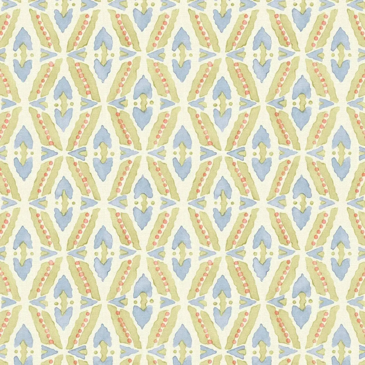Leap Frog Fabric - Meadow by blue striped linen fabric from Linwood Fabrics