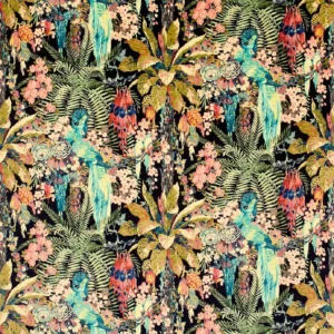 multicolour animal velvet-chenille fabric from Linwood Fabrics
