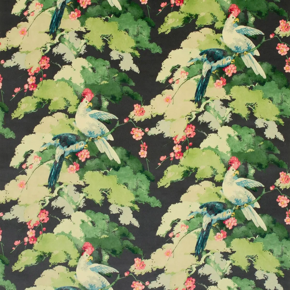 green animal velvet-chenille fabric from Linwood Fabrics