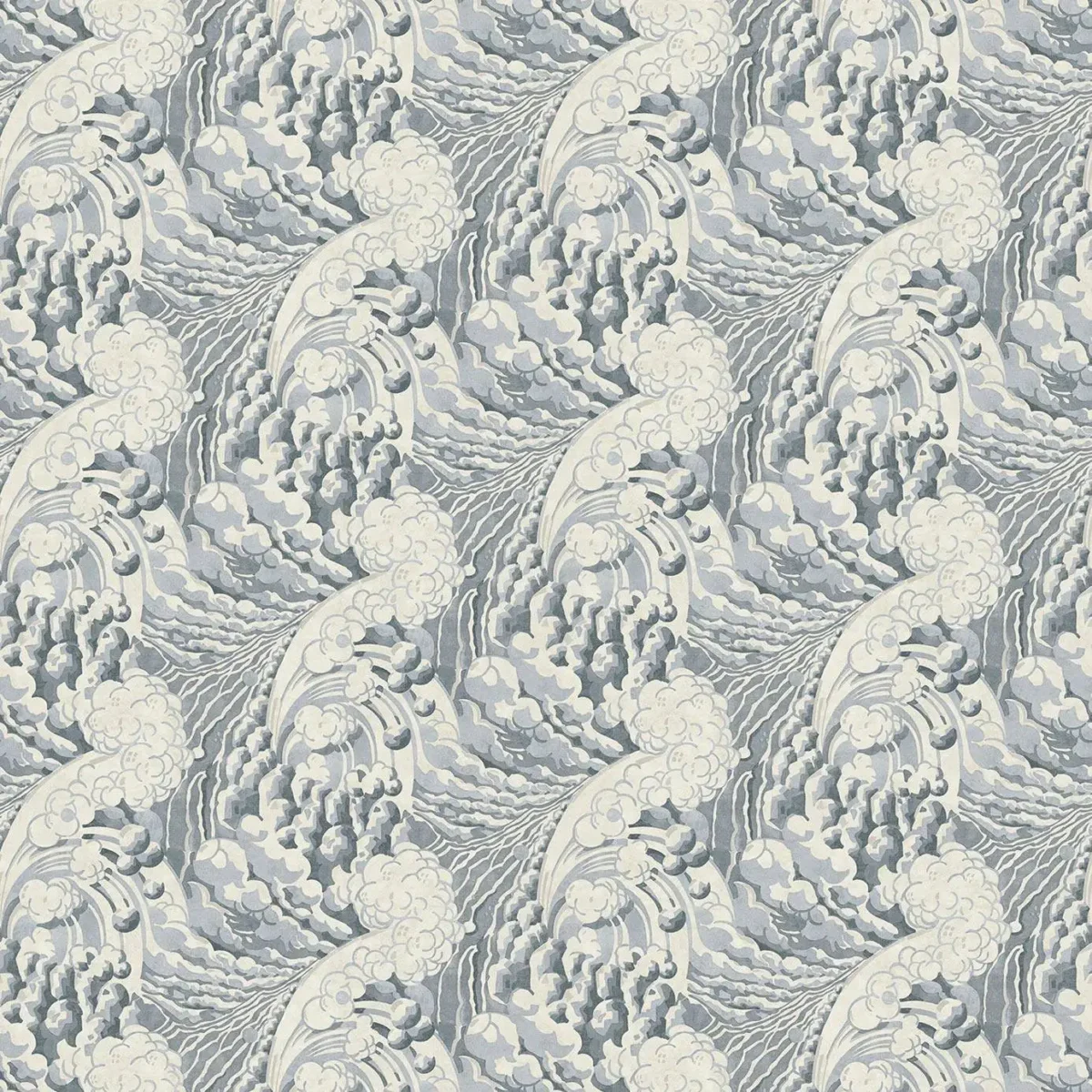 The Wave Fabric - Moonbeam by black-grey misc velvet-chenille fabric from Linwood Fabrics