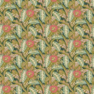 green botanical velvet-chenille fabric from Linwood Fabrics