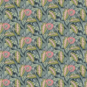 multicolour botanical velvet-chenille fabric from Linwood Fabrics