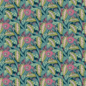 multicolour botanical velvet-chenille fabric from Linwood Fabrics
