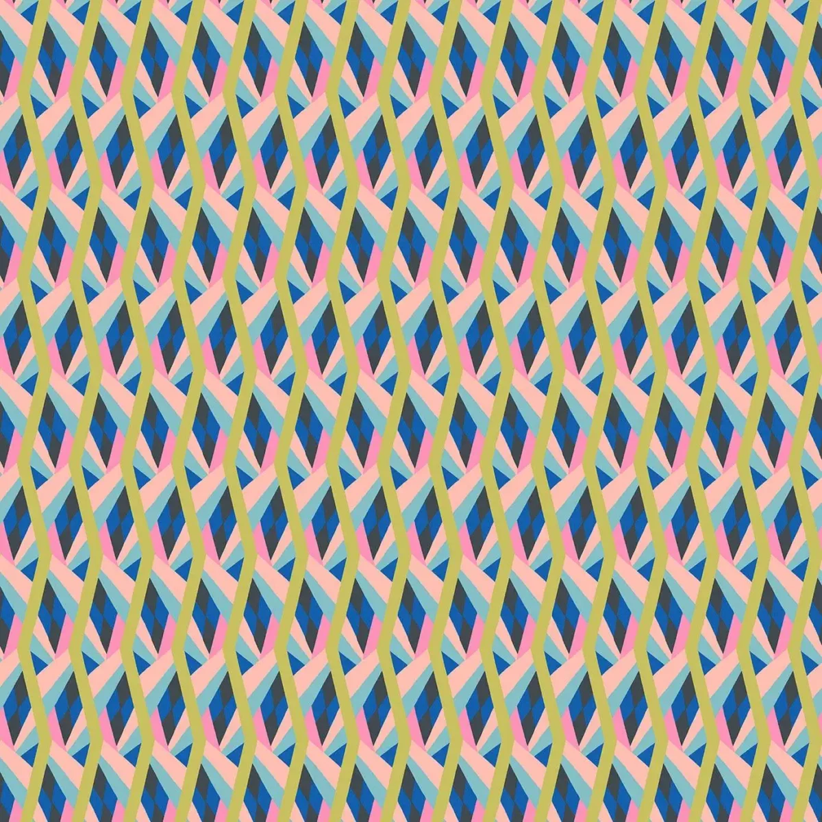 multicolour geometric velvet-chenille fabric from Linwood Fabrics