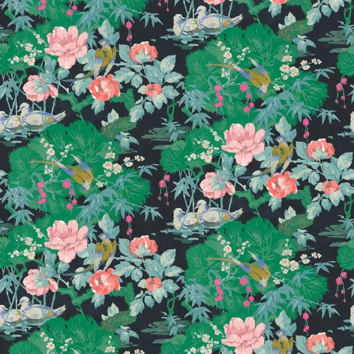 On the River Fabric - Aqua swatch