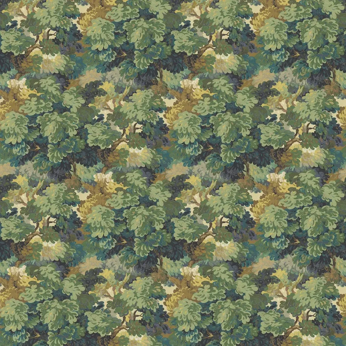 green botanical velvet-chenille fabric from Linwood Fabrics