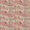 pink botanical velvet-chenille fabric from Linwood Fabrics