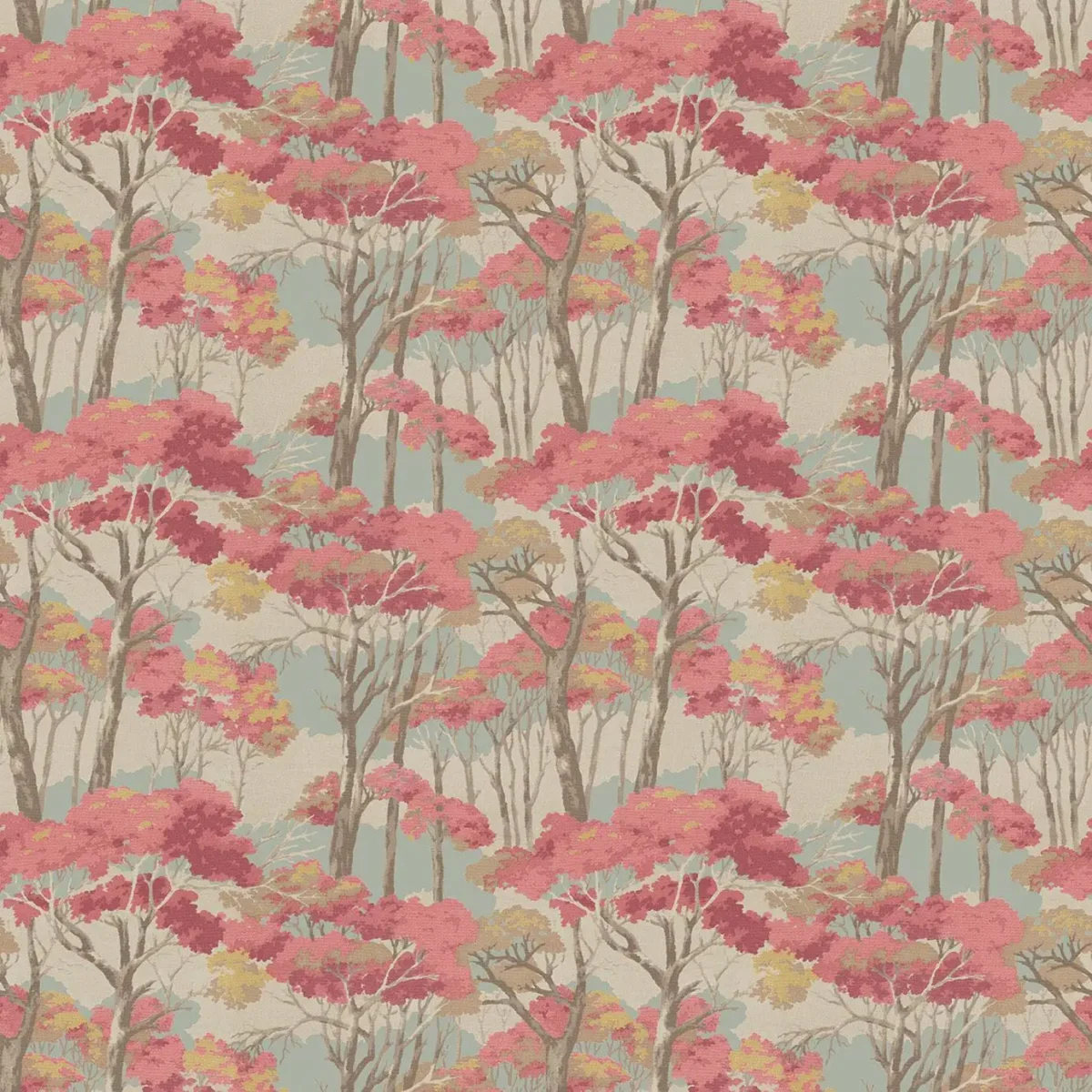 pink botanical velvet-chenille fabric from Linwood Fabrics