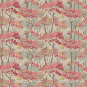 pink botanical velvet-chenille fabric from Linwood Fabrics