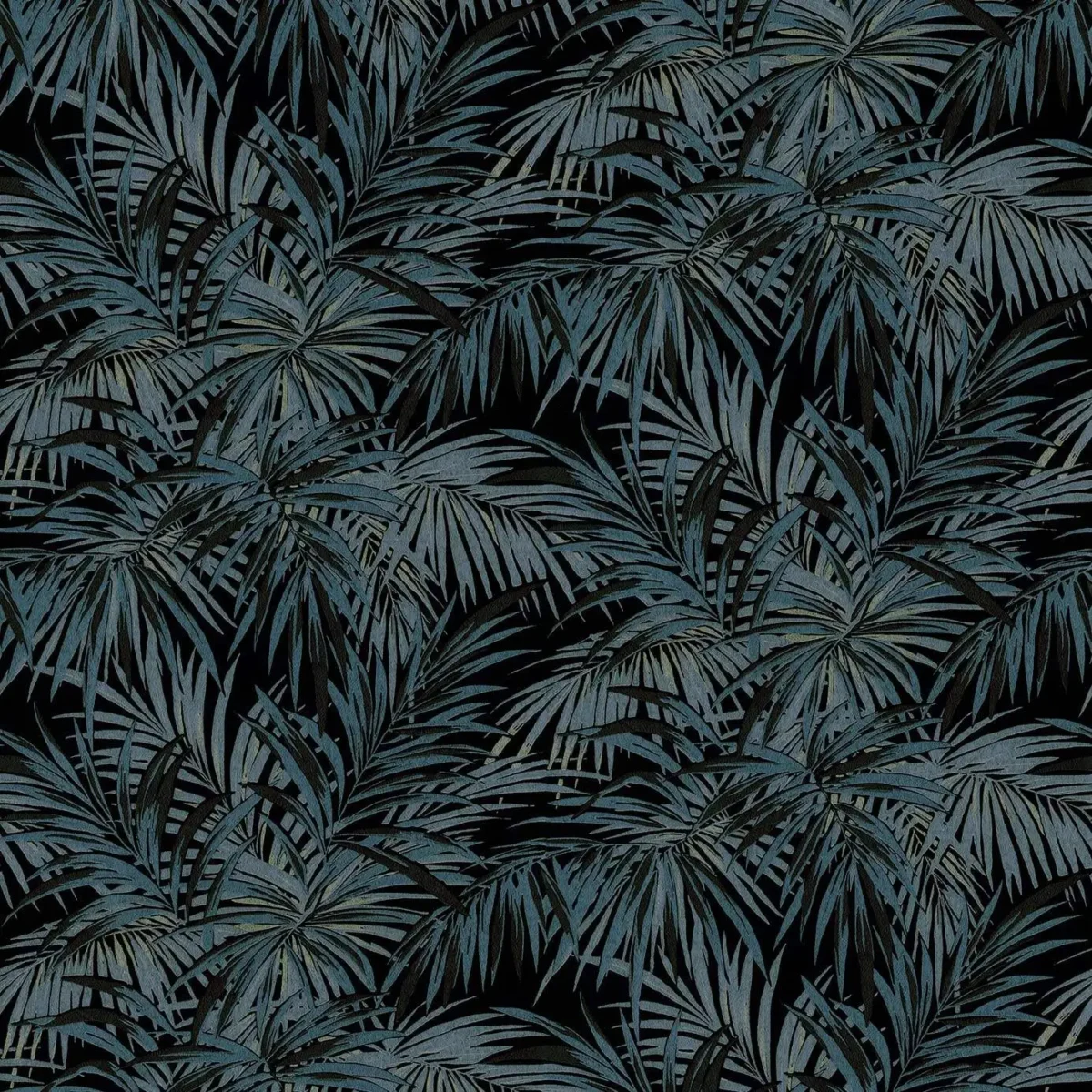 Butterfly Palm Fabric - Lago by blue botanical velvet-chenille fabric from Linwood Fabrics