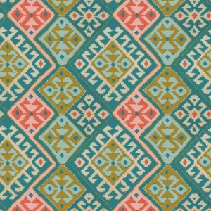 multicolour geometric velvet-chenille fabric from Linwood Fabrics