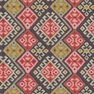 multicolour geometric velvet-chenille fabric from Linwood Fabrics