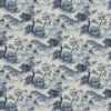 blue botanical velvet-chenille fabric from Linwood Fabrics