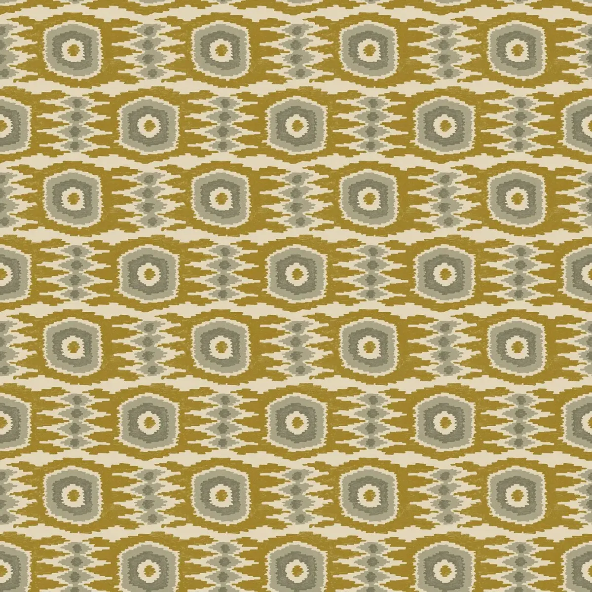 Casper Fabric - Ochre by brown geometric velvet-chenille fabric from Linwood Fabrics
