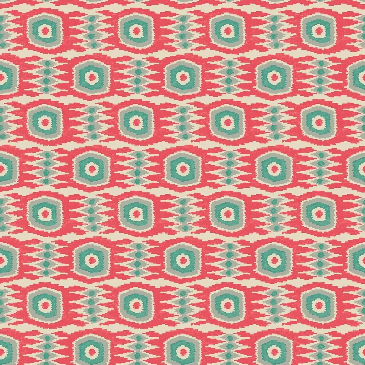 Casper Fabric - Watermelon by red geometric velvet-chenille fabric from Linwood Fabrics