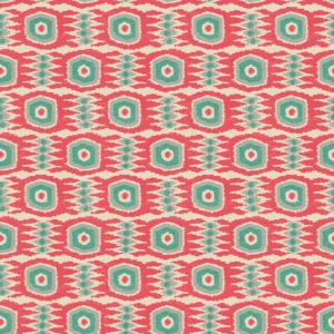 red geometric velvet-chenille fabric from Linwood Fabrics