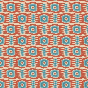 orange geometric velvet-chenille fabric from Linwood Fabrics