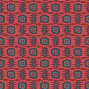 red geometric velvet-chenille fabric from Linwood Fabrics