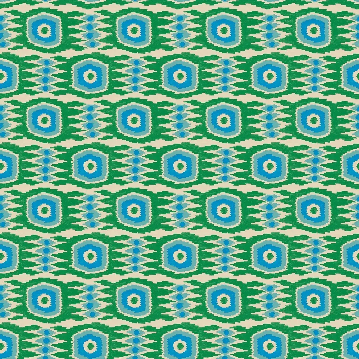 Casper Fabric - Seagreen by green geometric velvet-chenille fabric from Linwood Fabrics