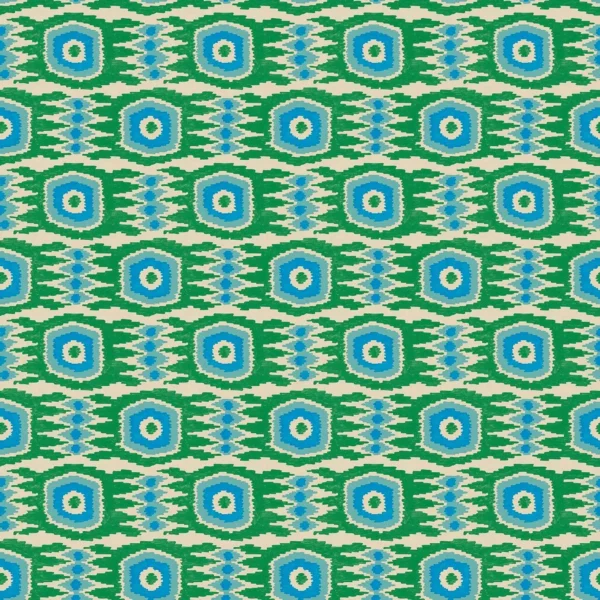 green geometric velvet-chenille fabric from Linwood Fabrics