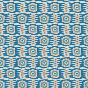 blue geometric velvet-chenille fabric from Linwood Fabrics