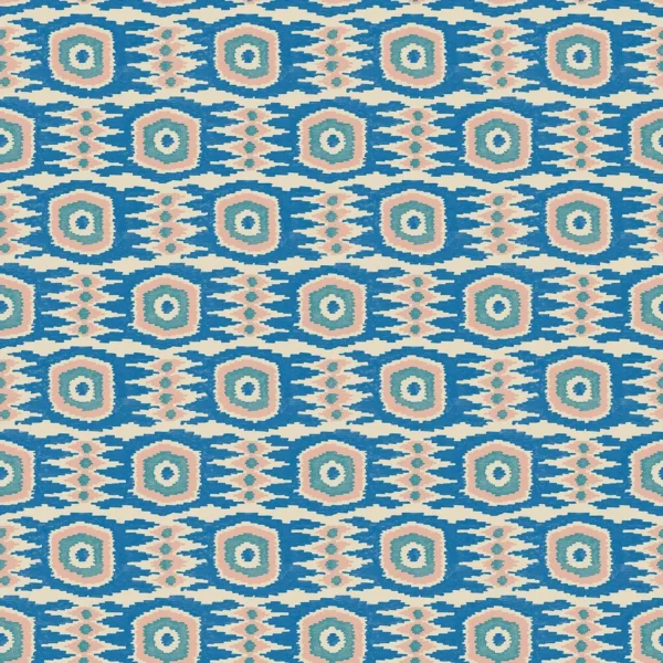 Casper Fabric - Persian by blue geometric velvet-chenille fabric from Linwood Fabrics