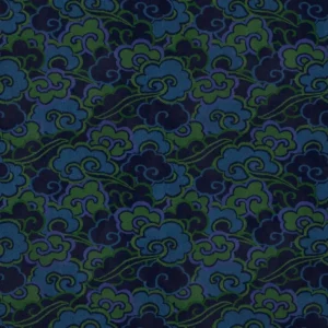 blue traditional velvet-chenille fabric from Linwood Fabrics