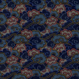 blue traditional velvet-chenille fabric from Linwood Fabrics