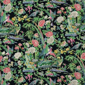 black-grey animal velvet-chenille fabric from Linwood Fabrics