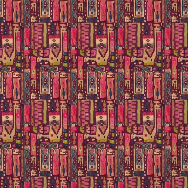 We Build This City Fabric - Heat Up by pink misc velvet-chenille fabric from Linwood Fabrics