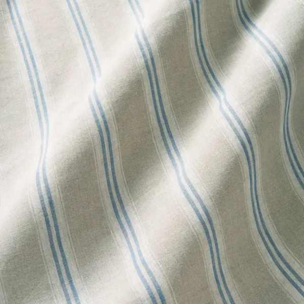Danube Stripe Fabric - Cornflower by blue striped linen fabric from Linwood Fabrics