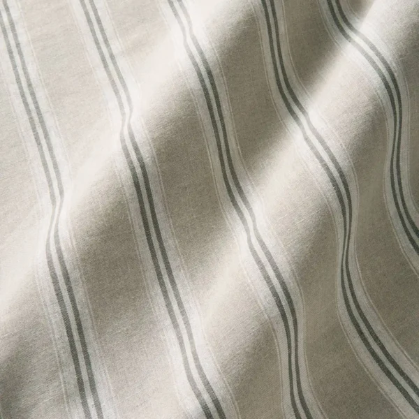 black-grey striped linen fabric from Linwood Fabrics