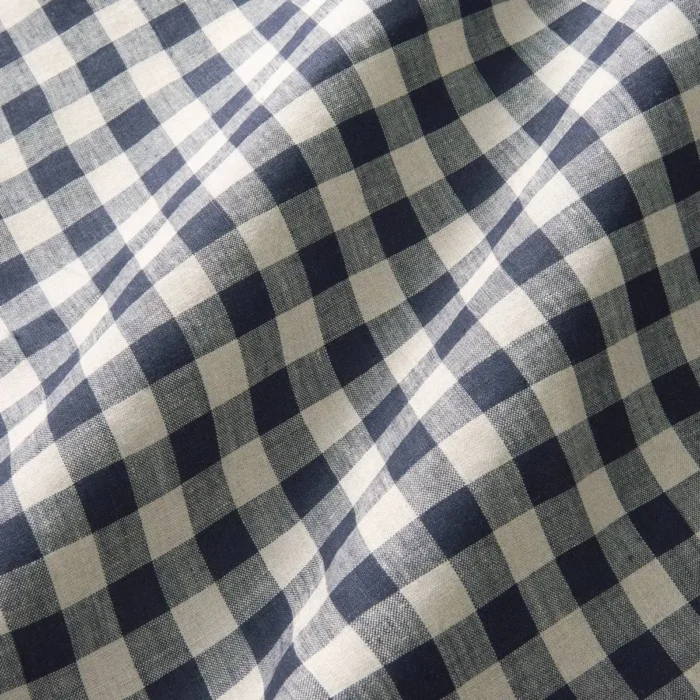 Double Check Fabric - Indigo swatch