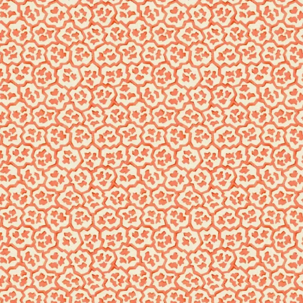 Hopscotch Fabric - Geranium by orange misc linen fabric from Linwood Fabrics