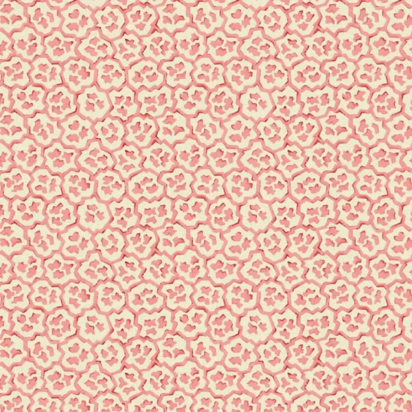 Hopscotch Fabric - Strawberry by pink misc linen fabric from Linwood Fabrics