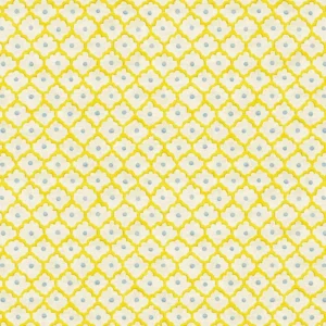 yellow spotted linen fabric from Linwood Fabrics