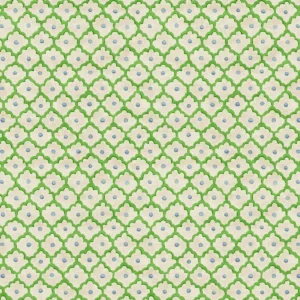 green spotted linen fabric from Linwood Fabrics