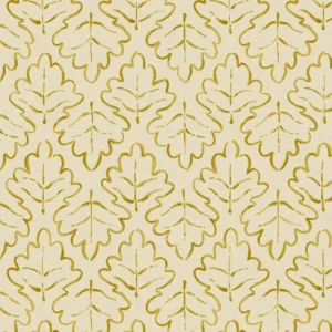 yellow botanical linen fabric from Linwood Fabrics