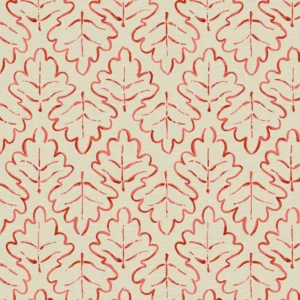 red botanical linen fabric from Linwood Fabrics