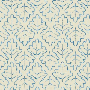 blue botanical linen fabric from Linwood Fabrics
