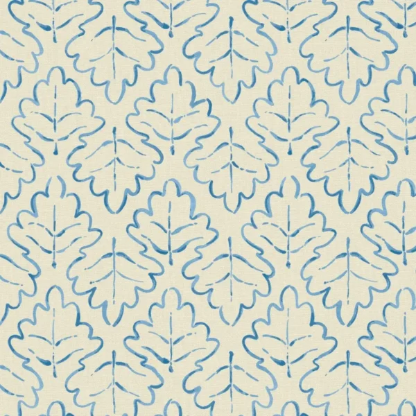 Maze Fabric - Summer Sky by blue botanical linen fabric from Linwood Fabrics