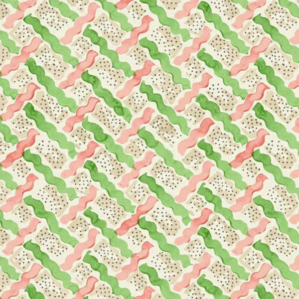 Maypole Fabric - Peony by green misc linen fabric from Linwood Fabrics