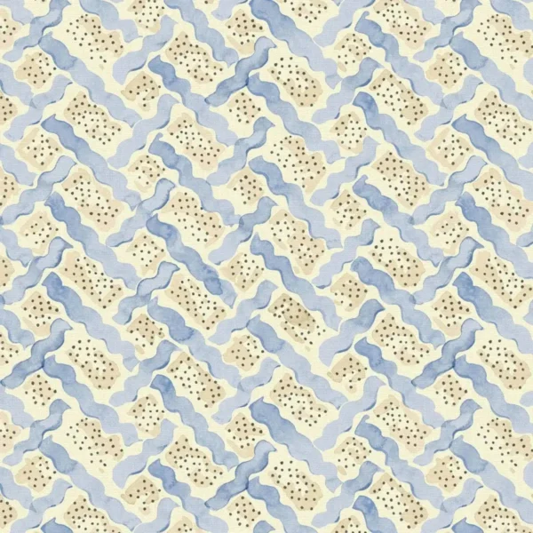 Maypole Fabric - Pansy by blue misc linen fabric from Linwood Fabrics
