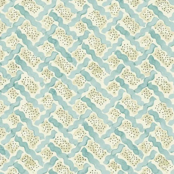Maypole Fabric - Brook by blue misc linen fabric from Linwood Fabrics