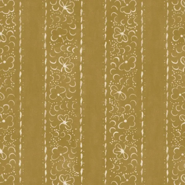 Fortune Teller Fabric - Honey by yellow botanical linen fabric from Linwood Fabrics