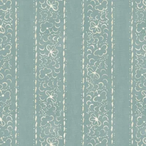 blue botanical linen fabric from Linwood Fabrics
